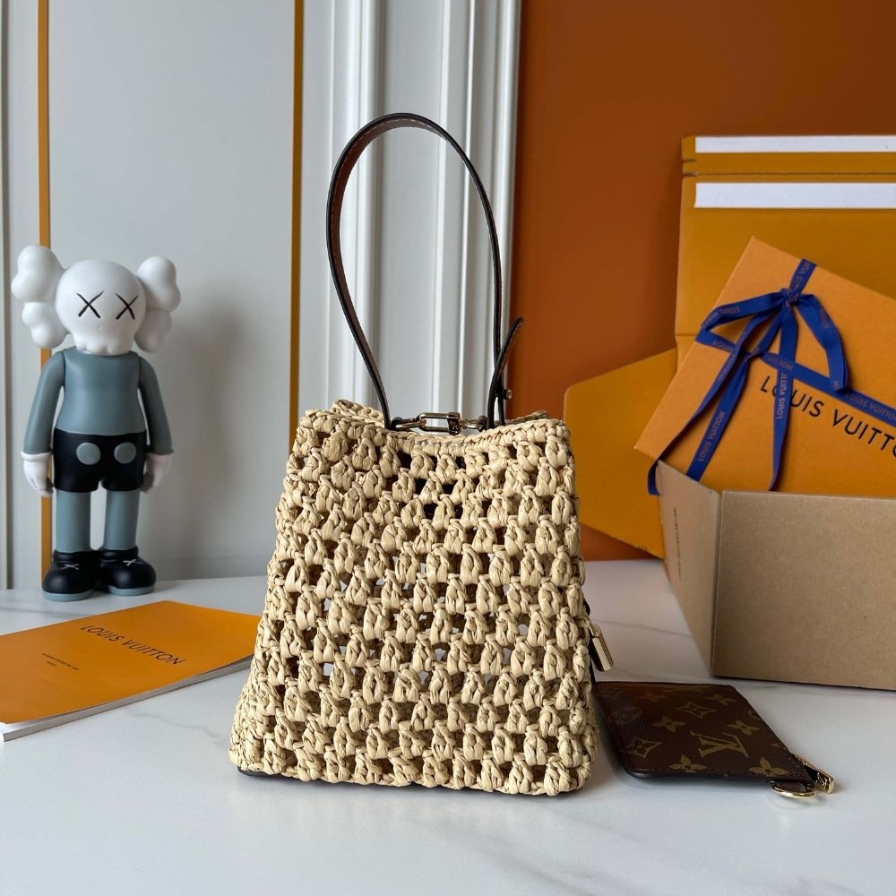 Louis Vuitton All In BB Raffia Beige With Brown Leather 18Cm M14217