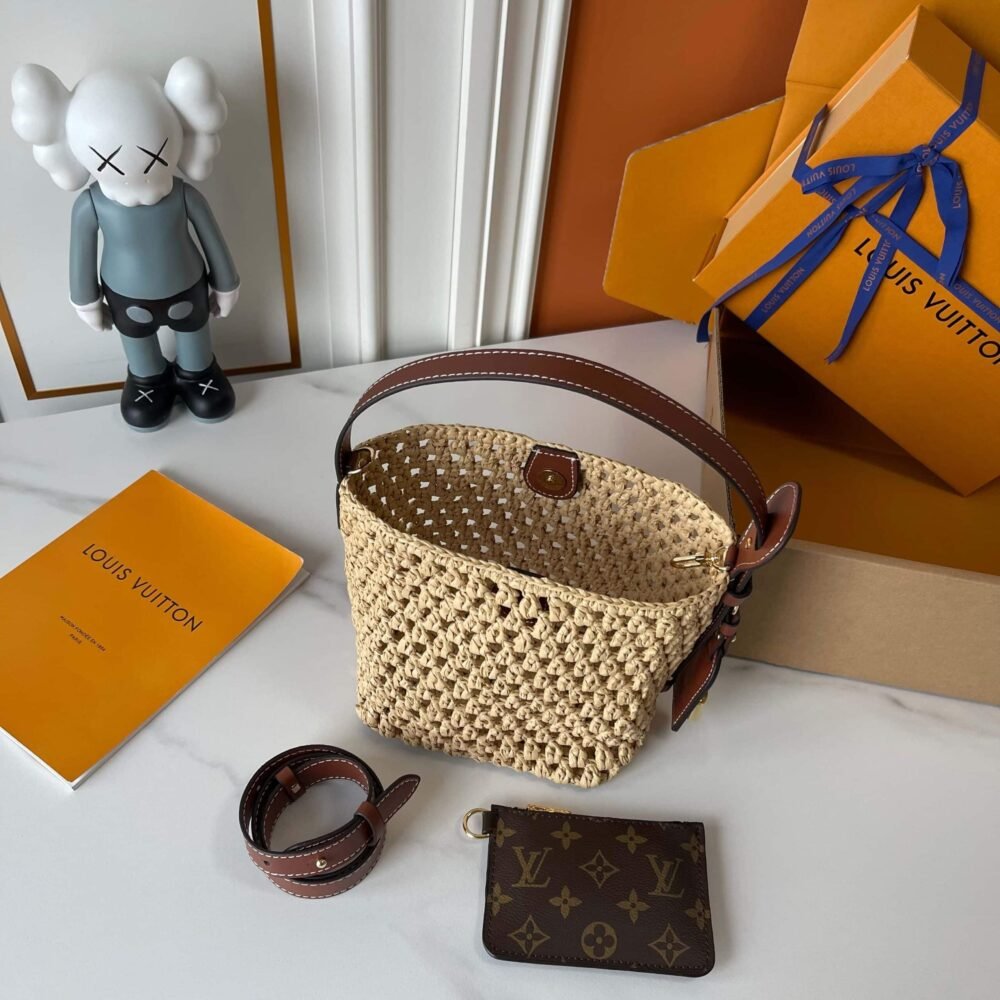 Louis Vuitton All In BB Raffia Beige With Brown Leather 18Cm M14217