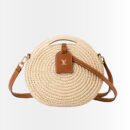Louis Vuitton Around Me MM Shoulder Bag Raffia White 34Cm M25243