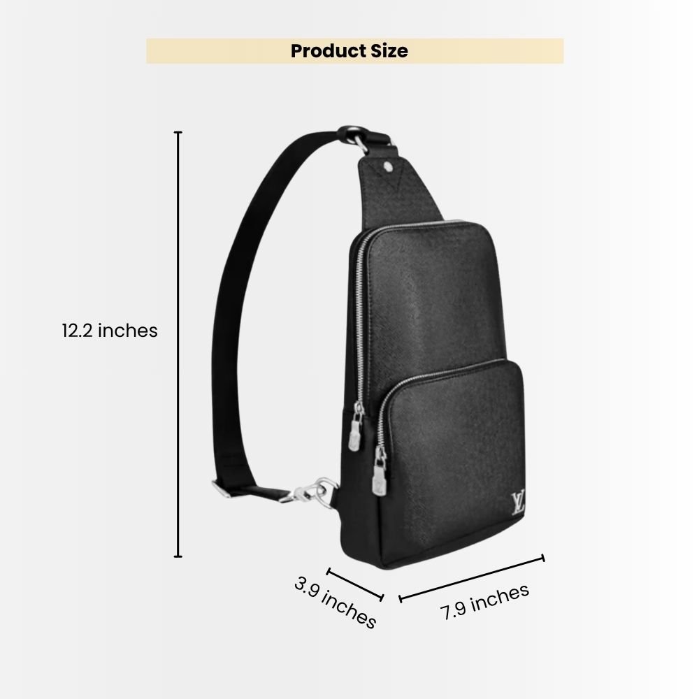 Louis Vuitton Avenue Sling Bag Taiga Black 31Cm M30443