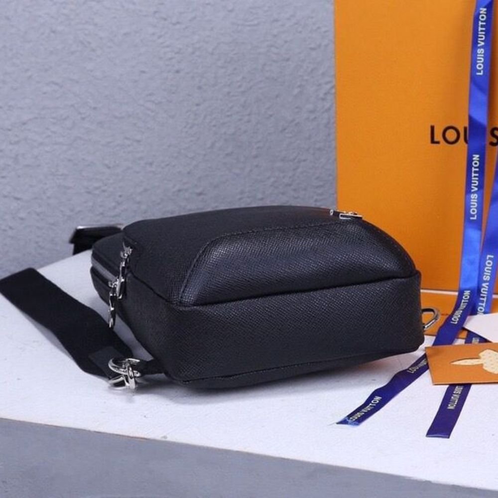 Louis Vuitton Avenue Sling Bag Taiga Black 31Cm M30443