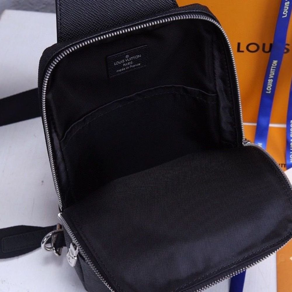 Louis Vuitton Avenue Sling Bag Taiga Black 31Cm M30443