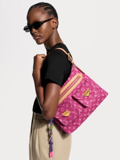 Louis Vuitton Baggy Fuchsia Denim 30Cm M28266