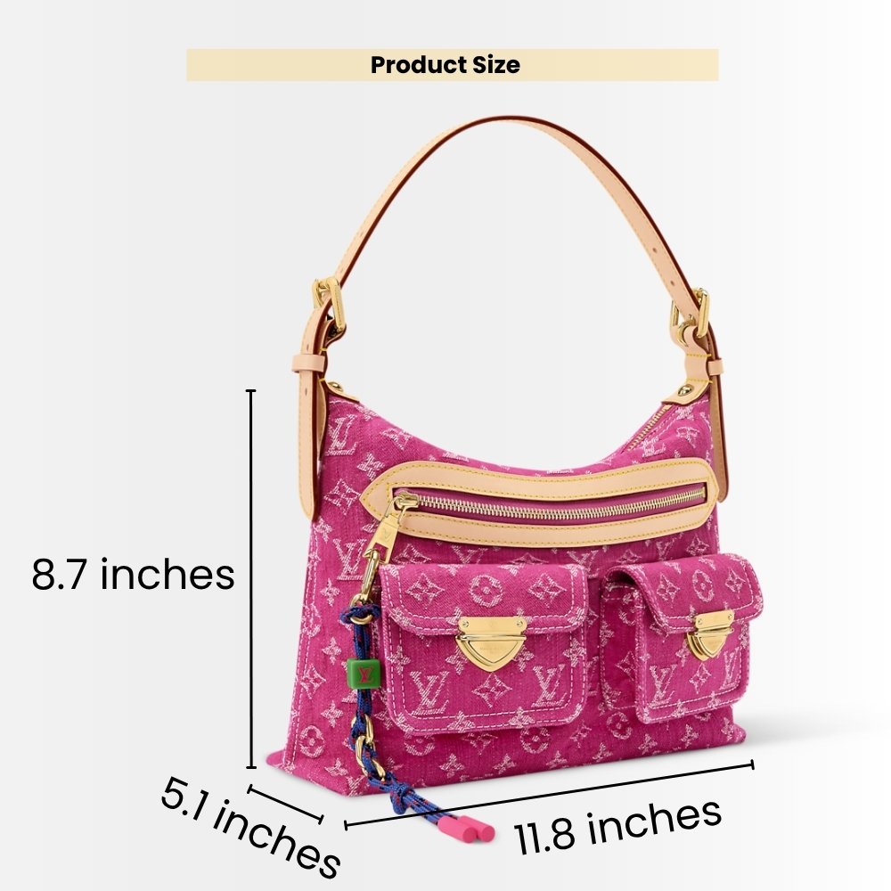 Louis Vuitton Baggy Fuchsia Denim 30Cm M28266