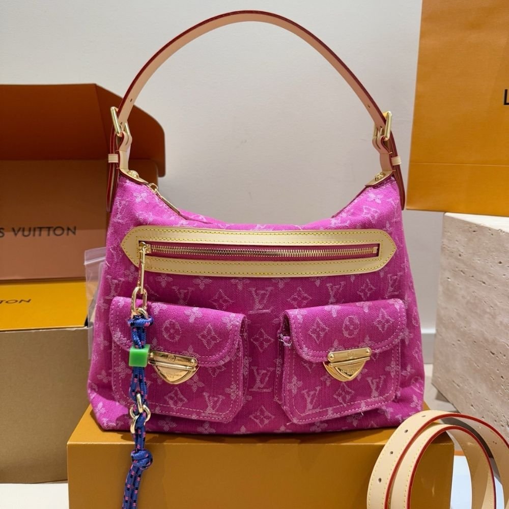 Louis Vuitton Baggy Fuchsia Denim 30Cm M28266