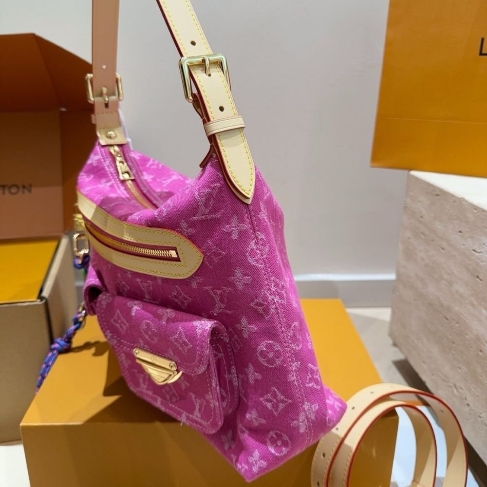 Louis Vuitton Baggy Fuchsia Denim 30Cm M28266