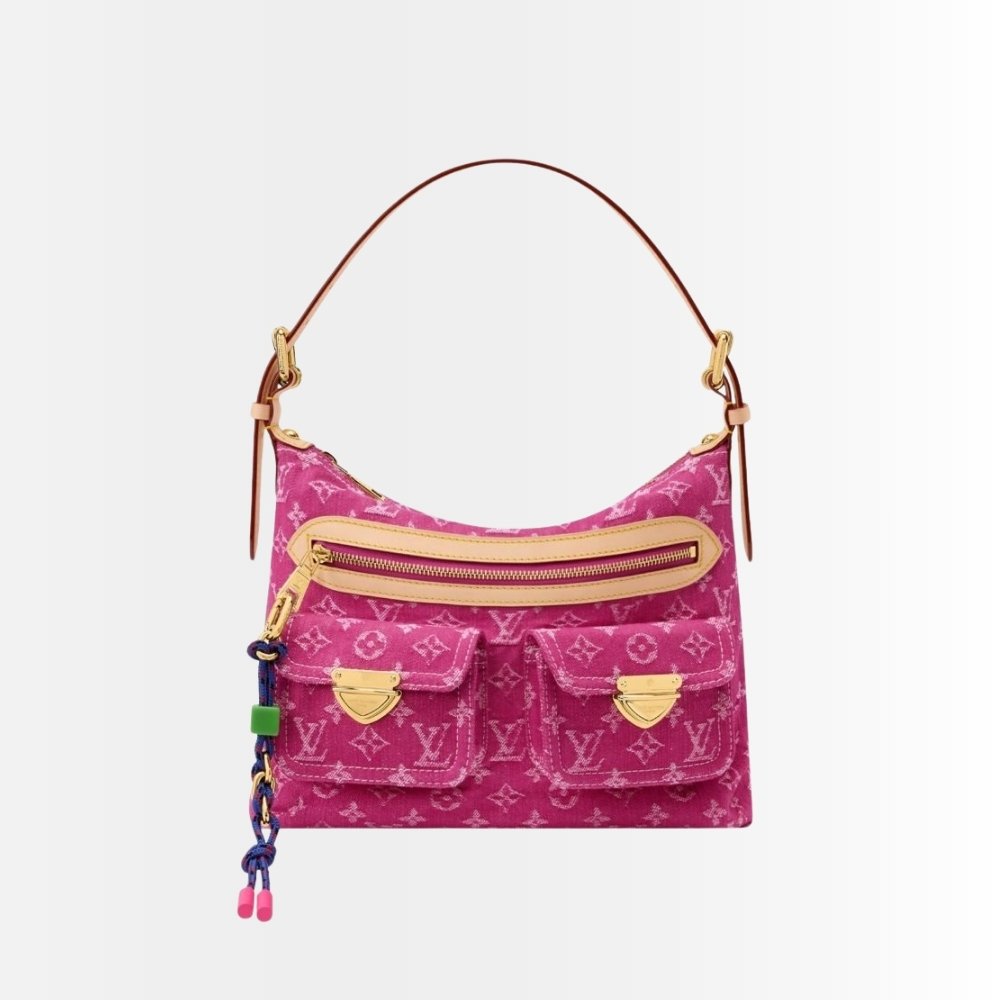 Louis Vuitton Baggy Fuchsia Denim 30Cm M28266