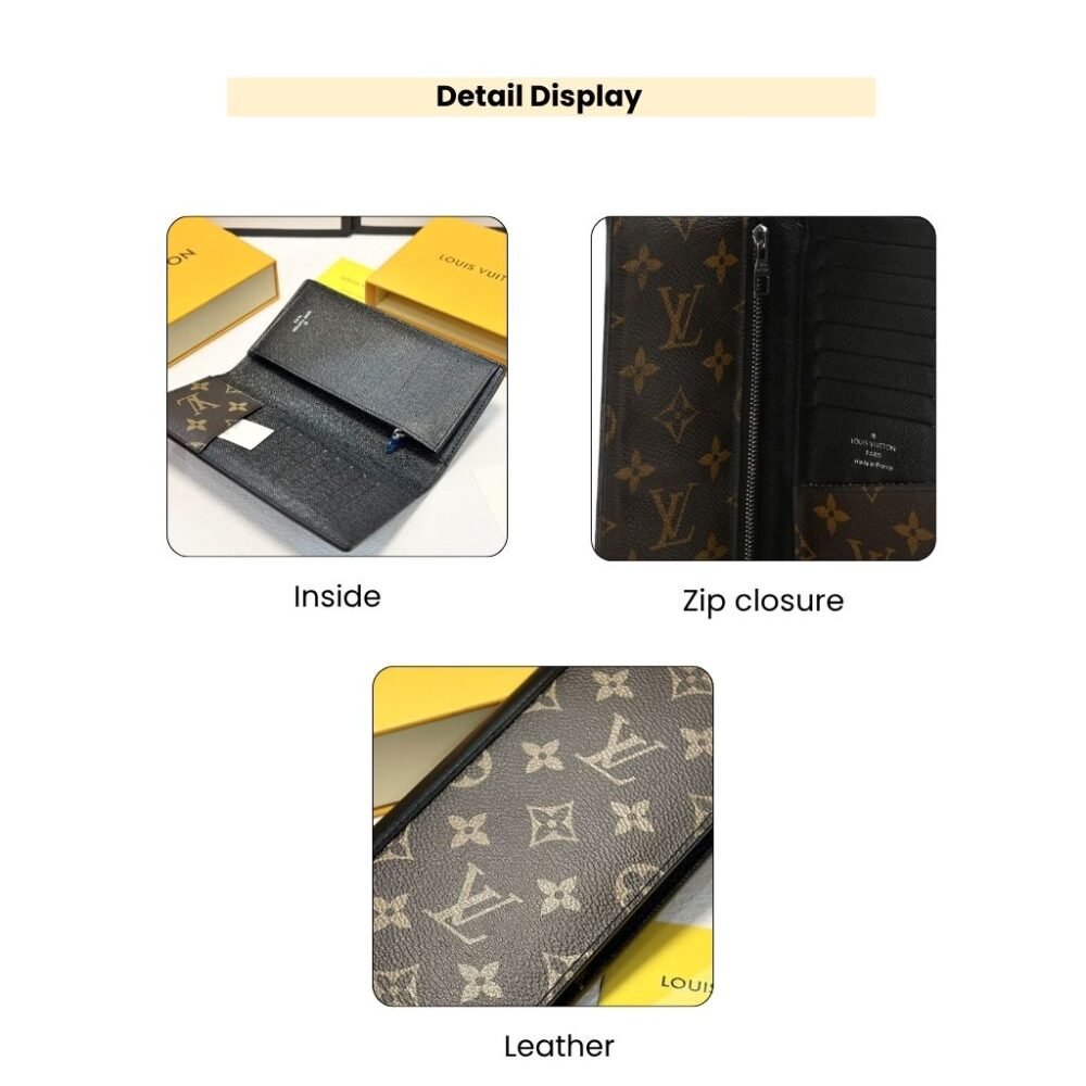Louis Vuitton Brazza Wallet Monogram Macassar Brown 19cm M69410