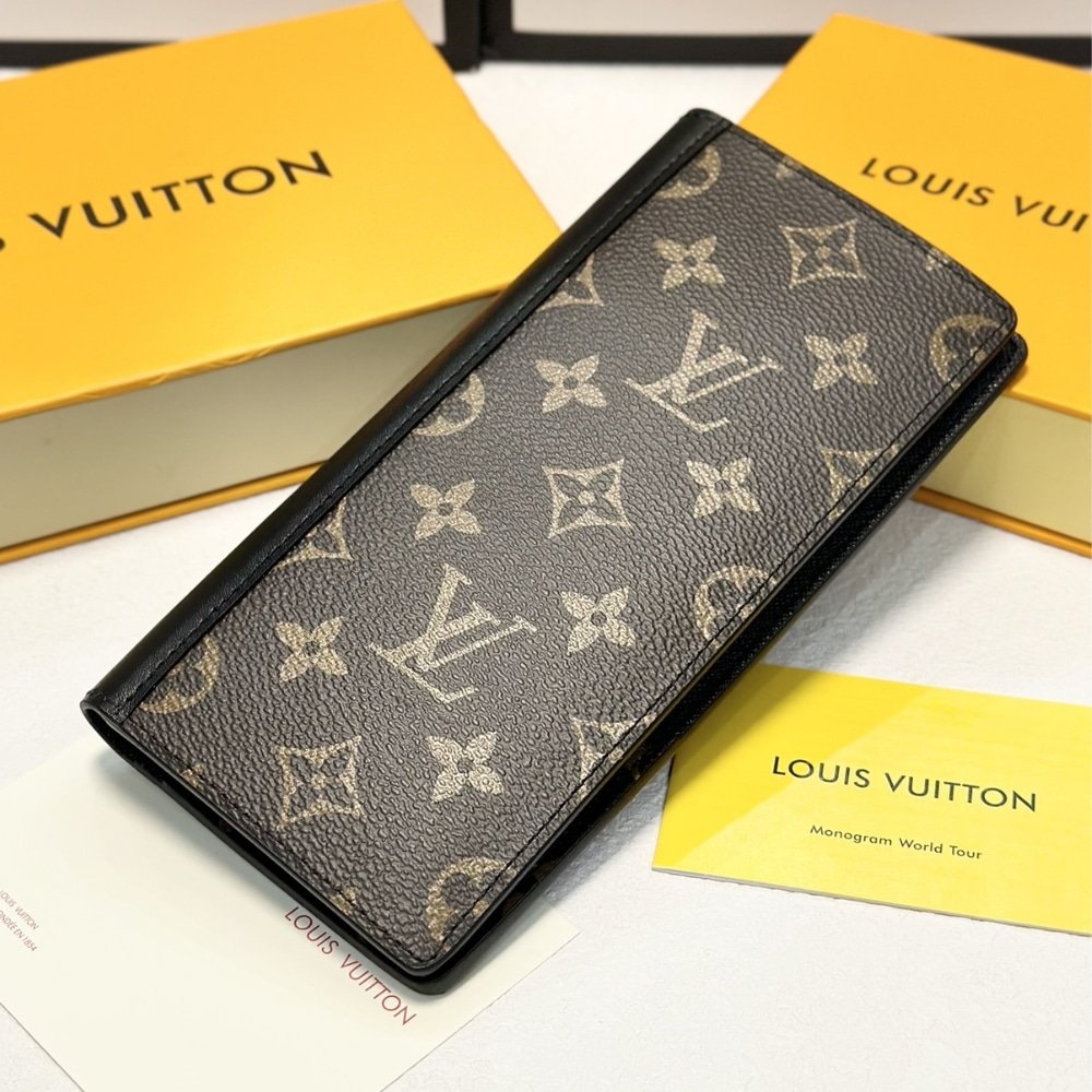Louis Vuitton Brazza Wallet Monogram Macassar Brown 19cm M69410