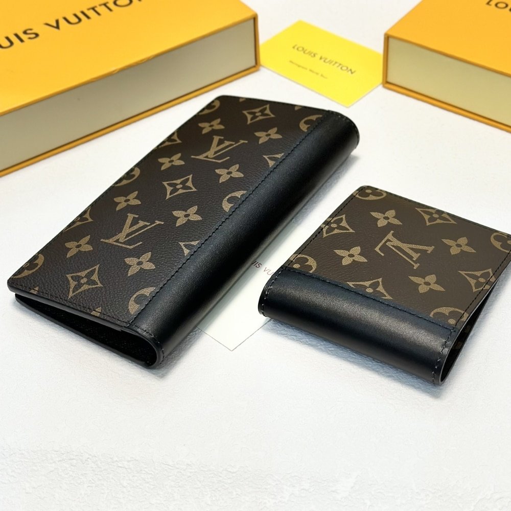 Louis Vuitton Brazza Wallet Monogram Macassar Brown 19cm M69410