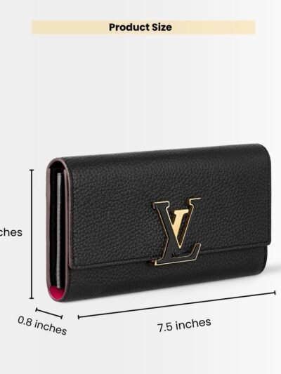 Louis Vuitton Capucines Long Wallet Black 20Cm M61248