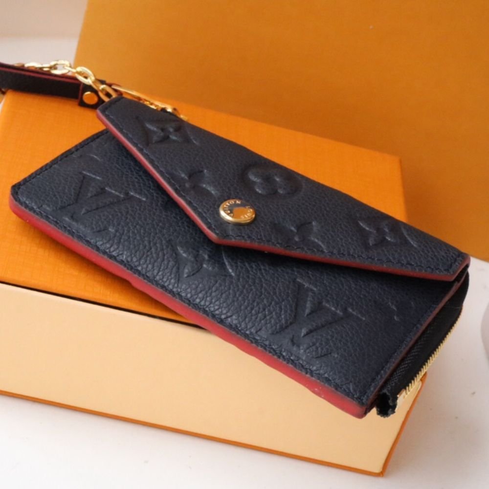 Louis Vuitton Card Holder Recto Verso Wallet Navy Blue And Red 13Cm M69420