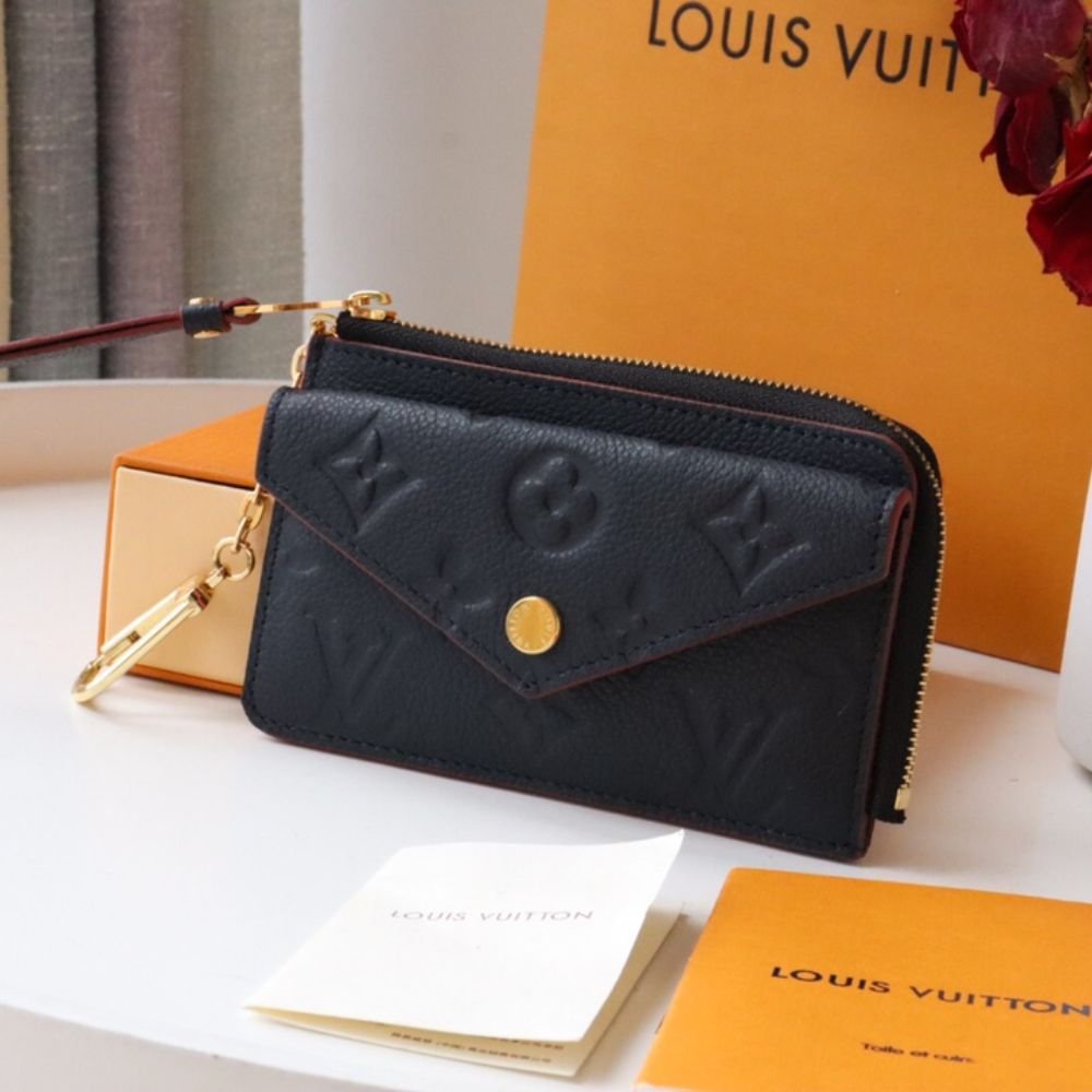 Louis Vuitton Card Holder Recto Verso Wallet Navy Blue And Red 13Cm M69420