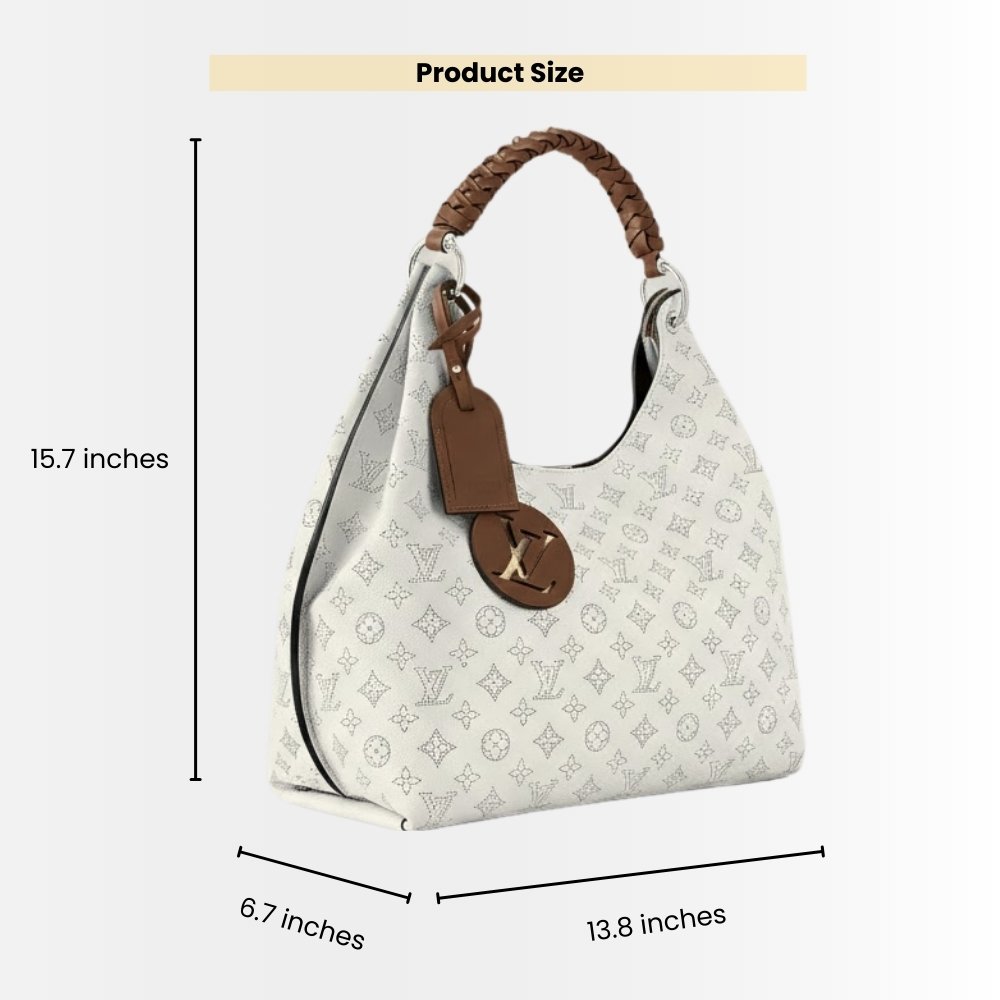 Louis Vuitton Carmel Mahina White Brown 40Cm