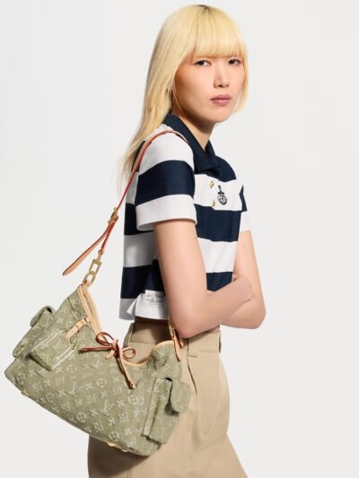 Louis Vuitton Carryall Cargo PM Bag Khaki Denim 30Cm M27623