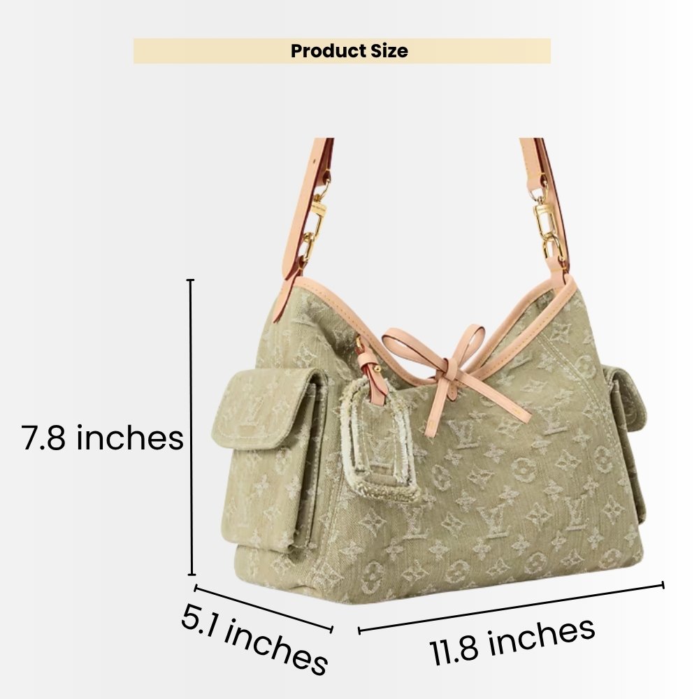 Louis Vuitton Carryall Cargo PM Bag Khaki Denim 30Cm M27623