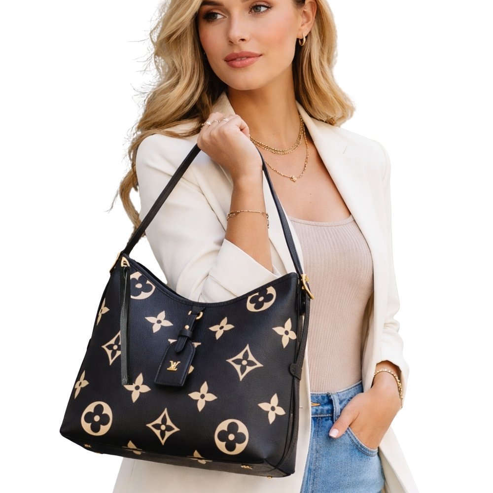 Louis Vuitton CarryAll PM Black Beige 29Cm