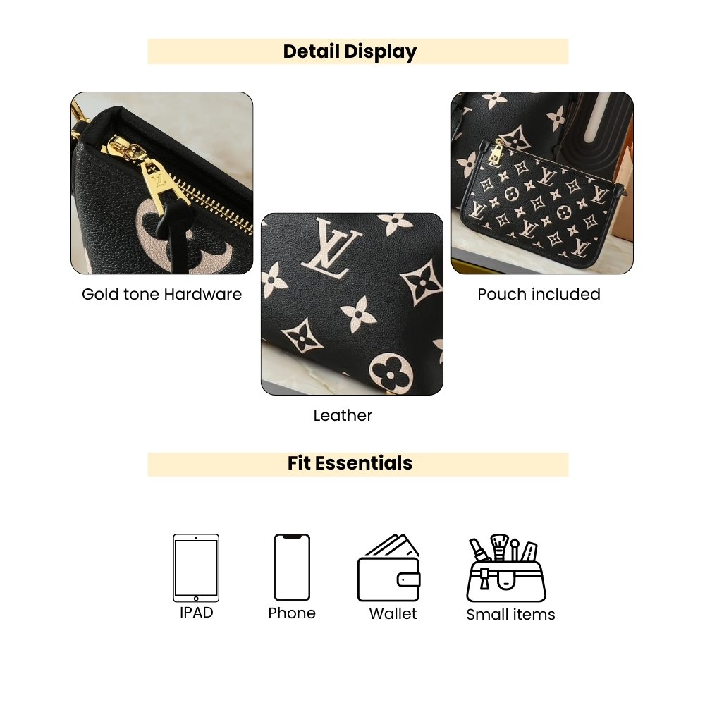 Louis Vuitton CarryAll PM Black Beige 29Cm