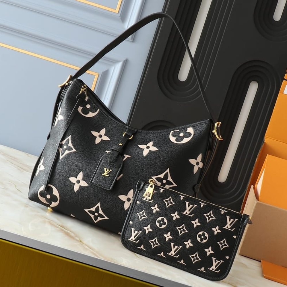 Louis Vuitton CarryAll PM Black Beige 29Cm