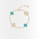 Louis Vuitton Color Blossom BB Bracelet Gold Tone With Blue Q05979