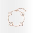 Louis Vuitton Color Blossom BB Bracelet Gold Tone With White Q95596