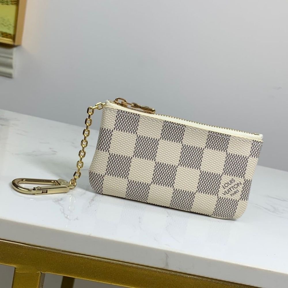 Louis Vuitton Damier Azur Coated Canva Key Pouch 12Cm N62658