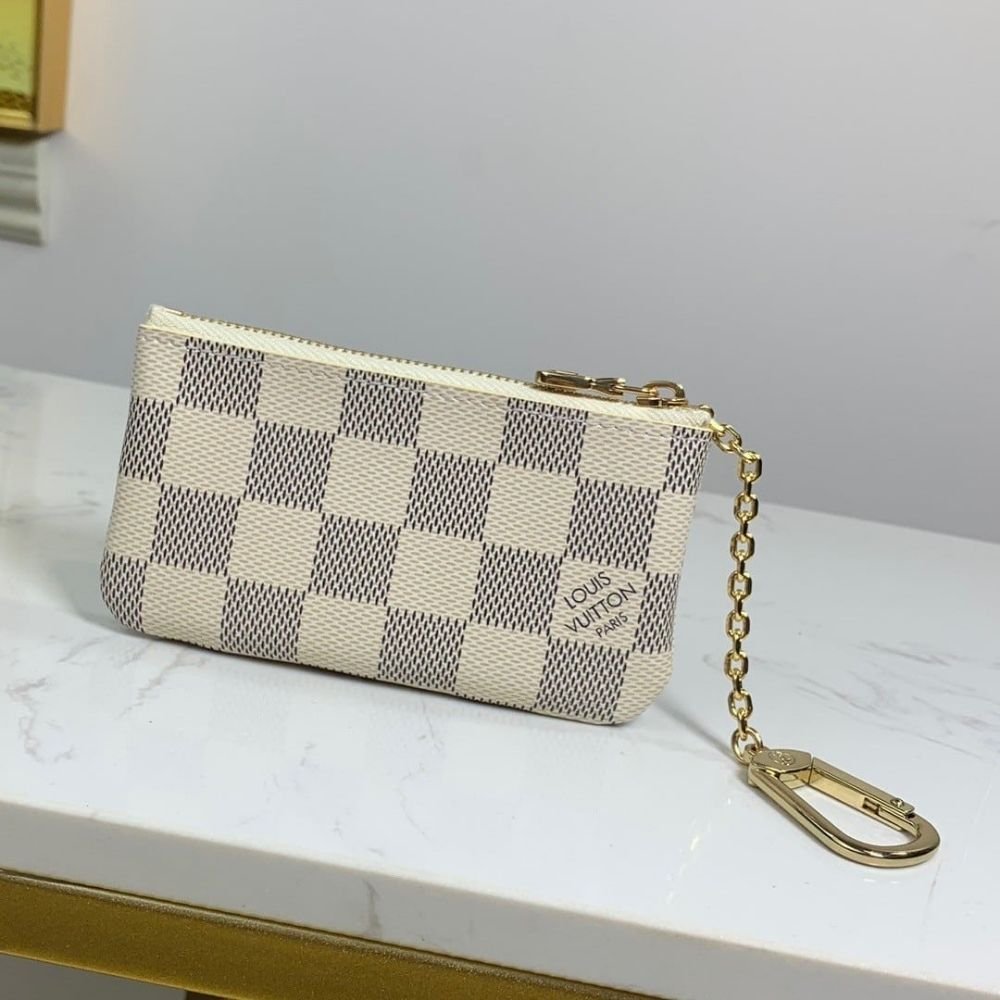 Louis Vuitton Damier Azur Coated Canva Key Pouch 12Cm N62658