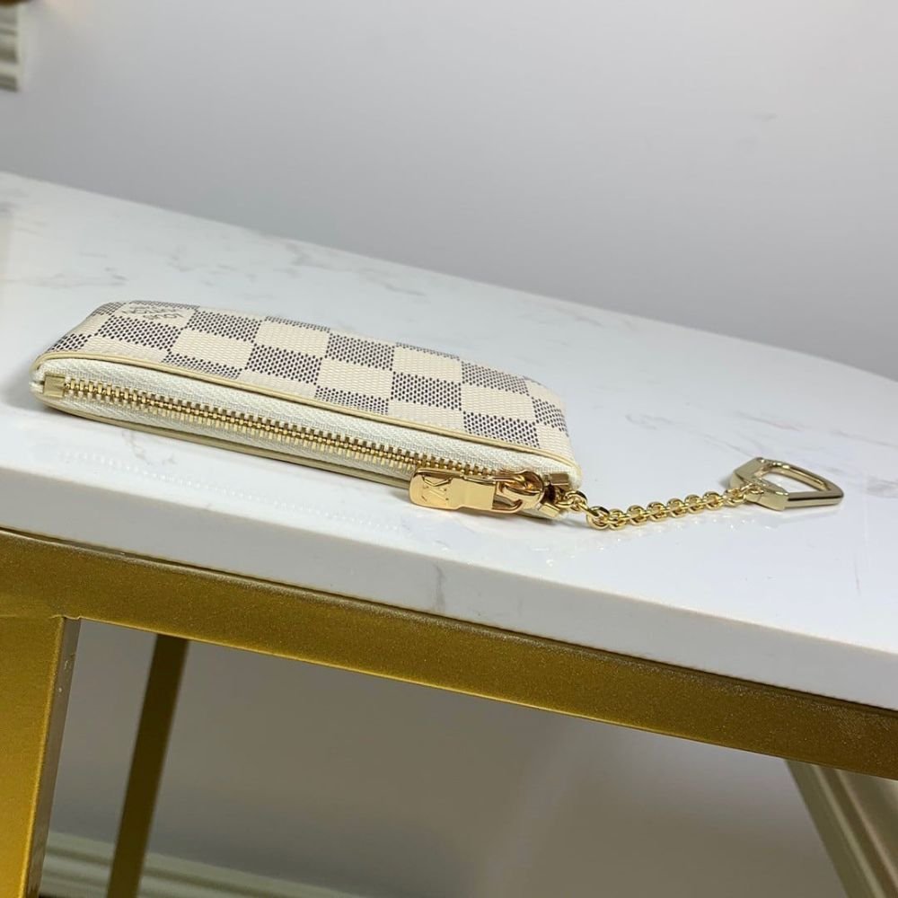 Louis Vuitton Damier Azur Coated Canva Key Pouch 12Cm N62658
