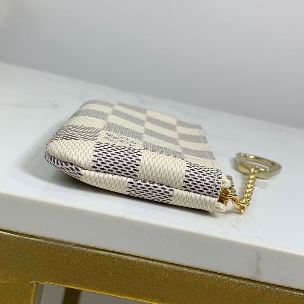 Louis Vuitton Damier Azur Coated Canva Key Pouch 12Cm N62658