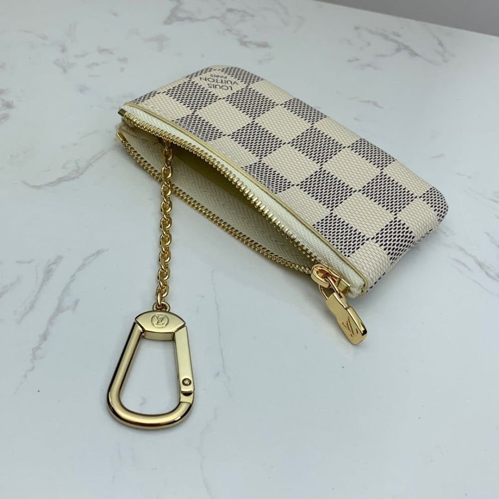 Louis Vuitton Damier Azur Coated Canva Key Pouch 12Cm N62658