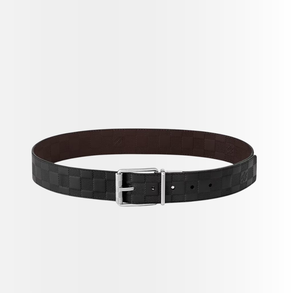 Louis Vuitton Damier Print Reversible Belt Black And Dark Brown 40mm M9150U