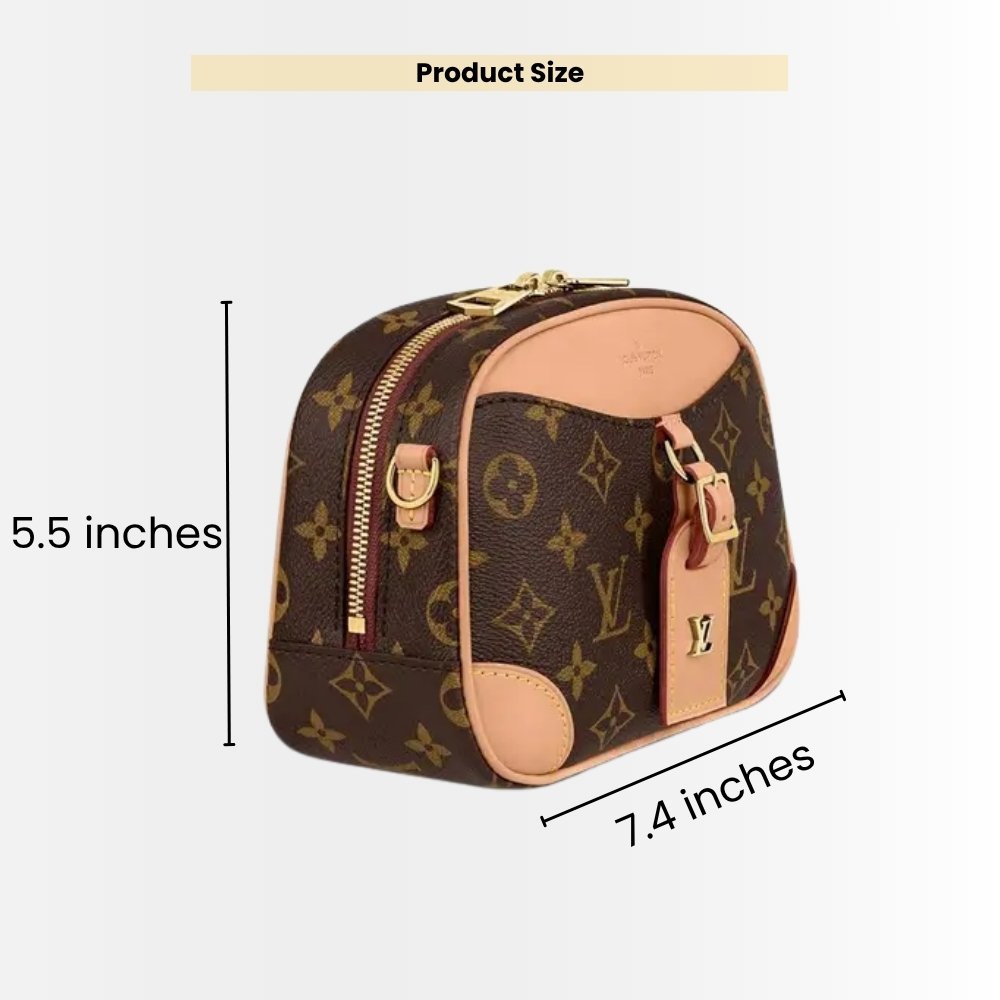Louis Vuitton Deauville Monogram Bag Brown 19Cm M45528