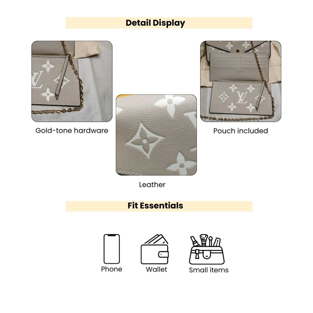 Louis Vuitton Félicie Pochette Tourterelle Grey 21cm M82610
