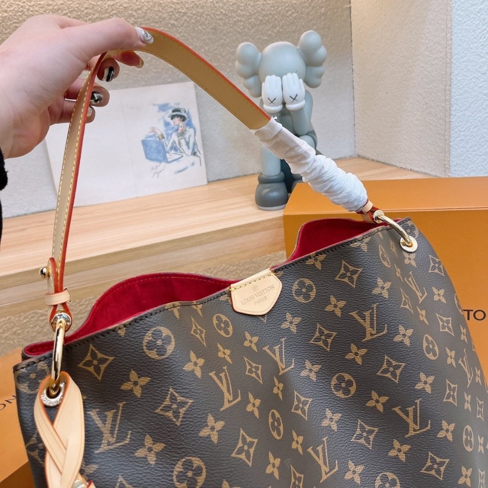 Louis Vuitton Graceful PM Monogram Canvas Red 35cm M43701