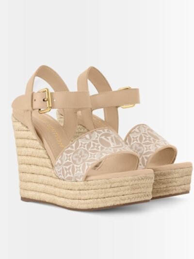 Louis Vuitton Helios Wedge Espadrille Beige 1AHLL6