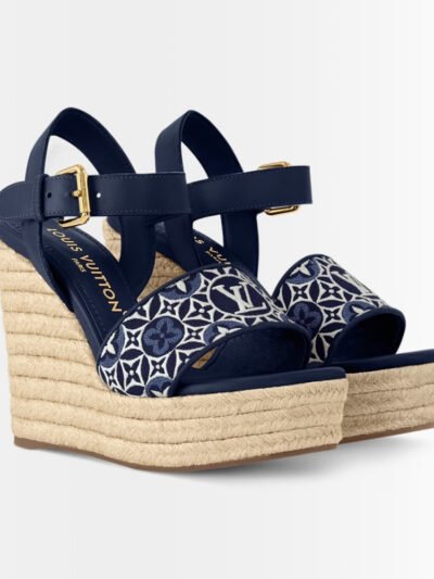 Louis Vuitton Helios Wedge Espadrille Navy Blue 1AHLKQ