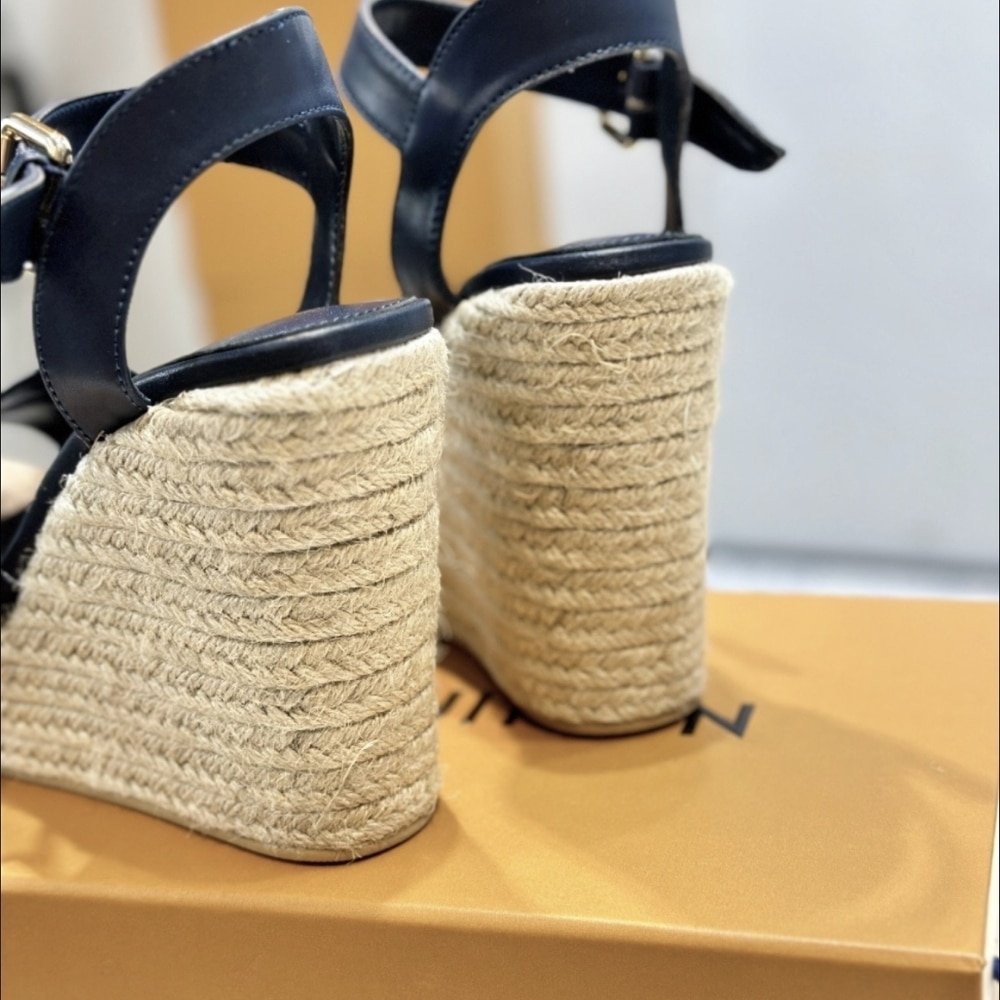 Louis Vuitton Helios Wedge Espadrille Navy Blue 1AHLKQ