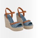 Louis Vuitton Helios Wedge Sandal Denim Blue 1ACIZJ