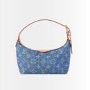 Louis Vuitton Hills Pochette Monogram Shoulder Bag Blue Denim 17Cm