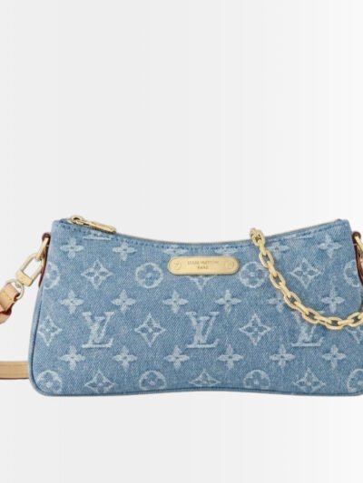 Louis Vuitton Liv Pochette Blue Denim Shoulder Bag 25Cm
