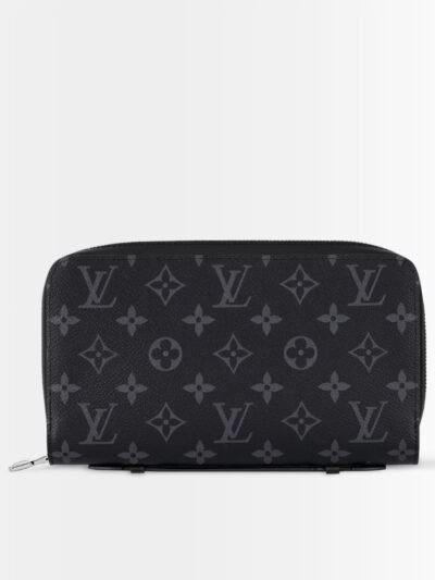 Louis Vuitton Long Double Zipper Wallet Monogram Black 19Cm