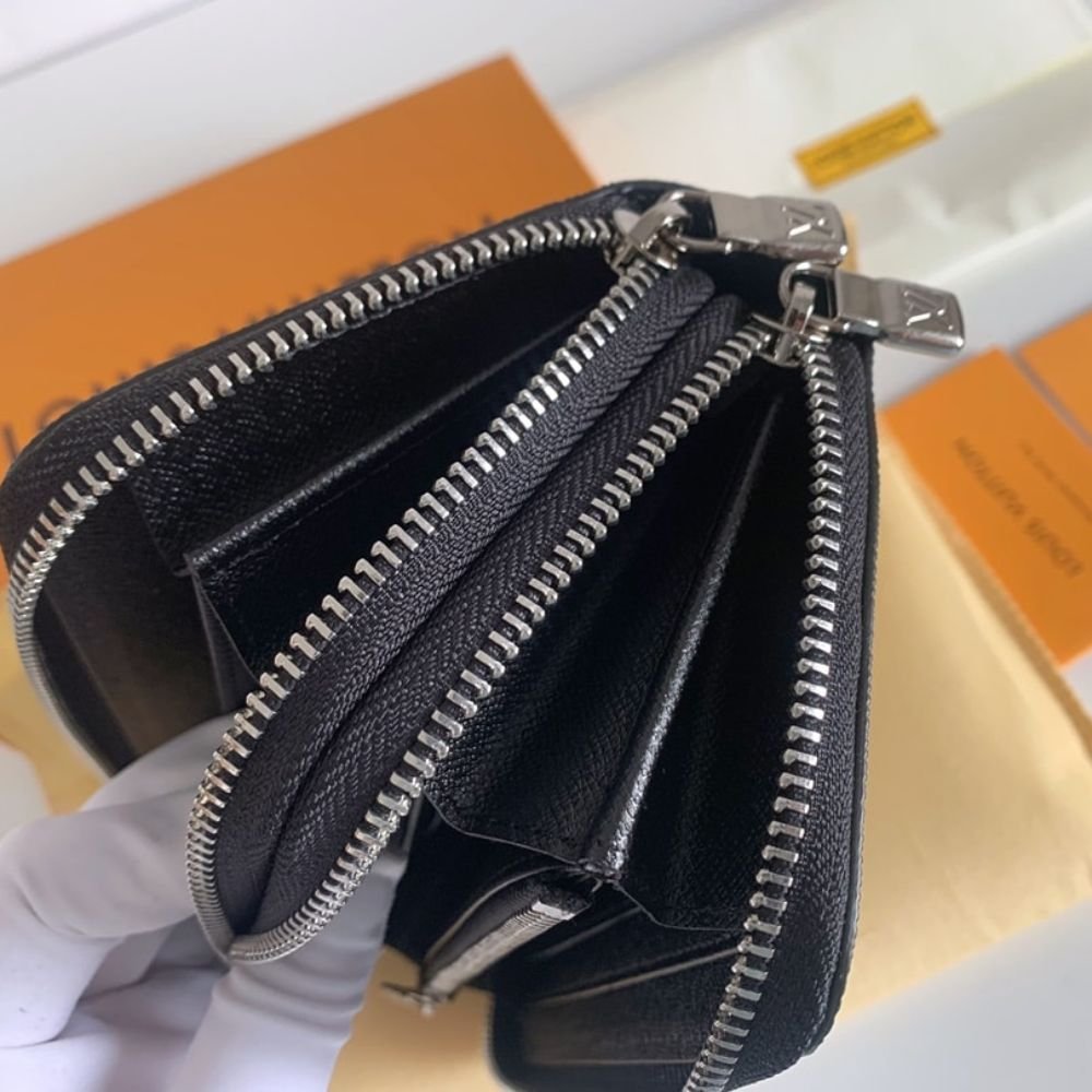Louis Vuitton Long Double Zipper Wallet Monogram Black 19Cm