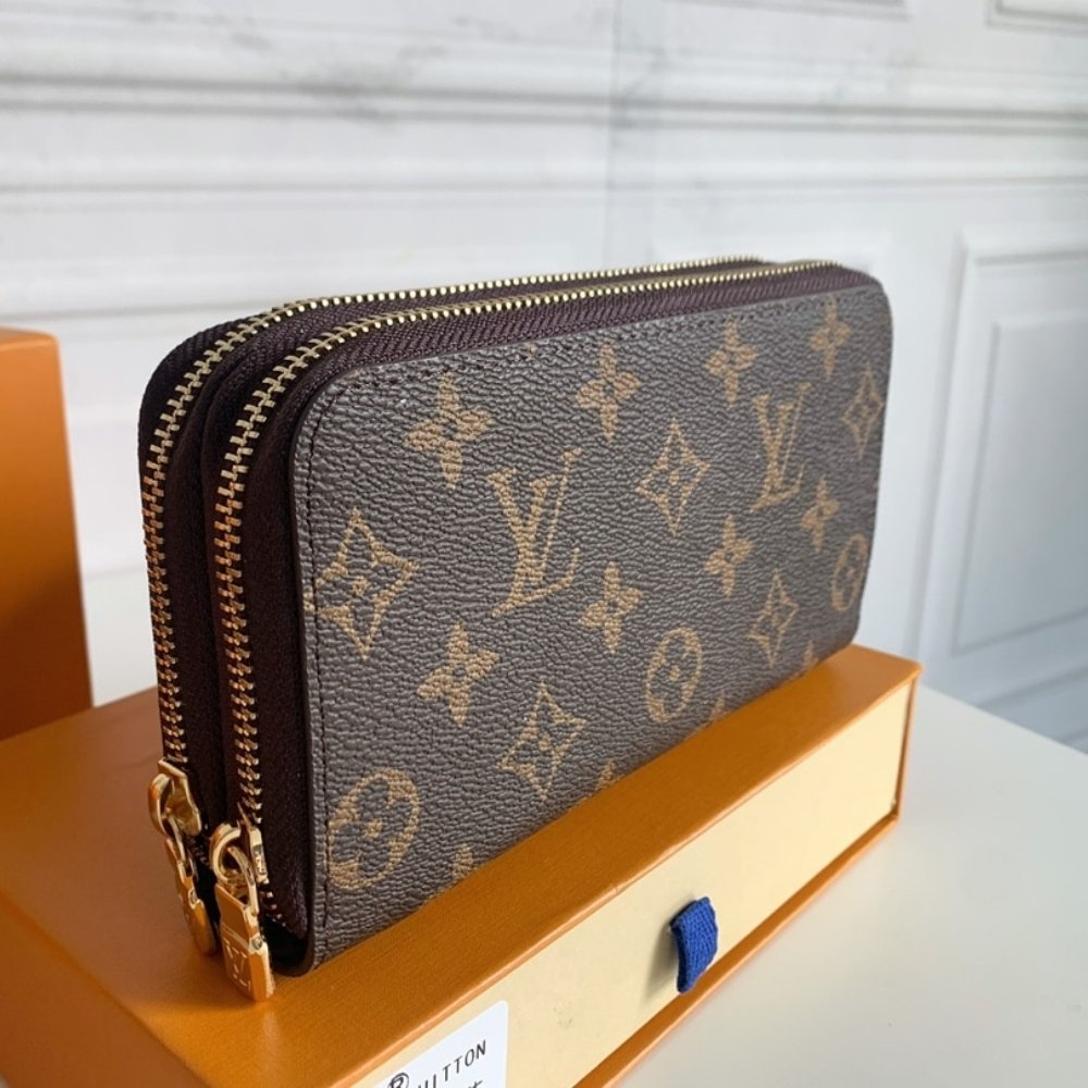 Louis Vuitton Long Double Zippy Wallet Monogram Brown 19Cm