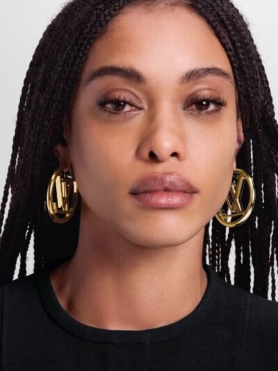 Louis Vuitton Louise Hoop Earrings Gold M64288