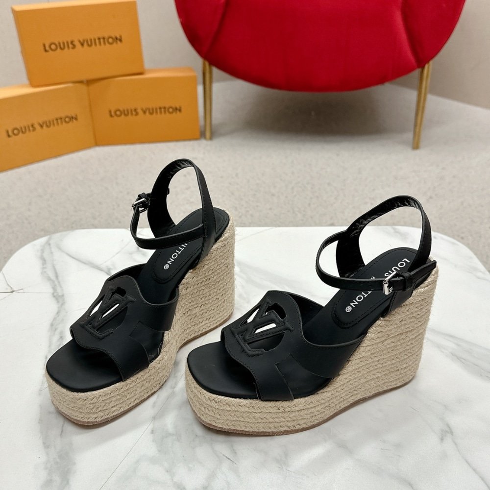 Louis Vuitton LV Isola Wedge Sandal Noir 1ACI7Z