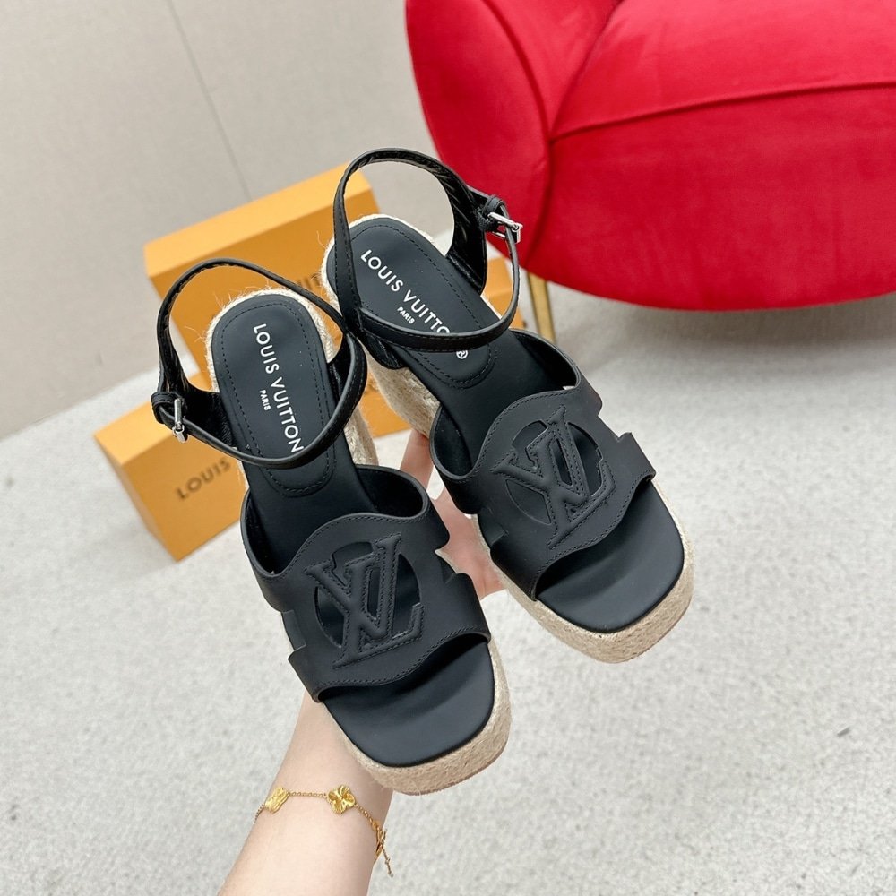 Louis Vuitton LV Isola Wedge Sandal Noir 1ACI7Z