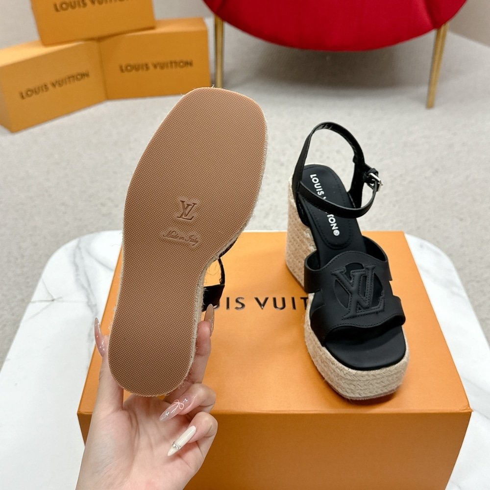 Louis Vuitton LV Isola Wedge Sandal Noir 1ACI7Z