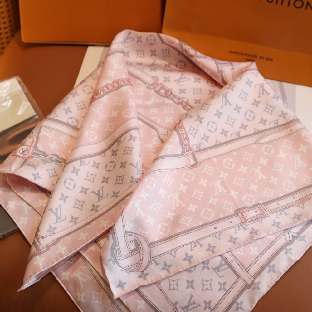 Louis Vuitton LV Monogram Confidential Square Scarf Light Pink 90cm