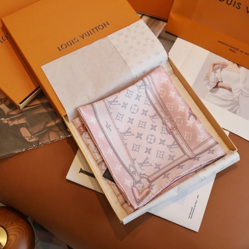 Louis Vuitton LV Monogram Confidential Square Scarf Light Pink 90cm