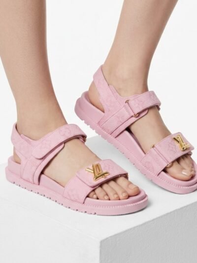 Louis Vuitton LV Sunset Flat Comfort Sandal Denim Rose 1ADIDE